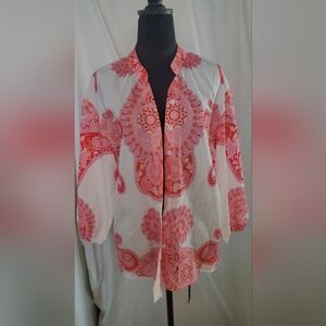 Chic Coral Patterned Blouse